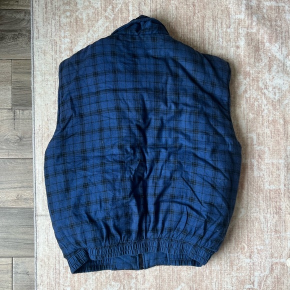 Vintage 1990s Northwest Territory Blue Plaid Vest / 90s / Outdoorsman / Zip Up - Picture 2 of 3